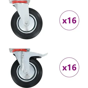 zvedák vidaXL 32 ks otočná kolečka 200 mm [278035]