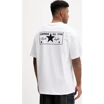 Pánská móda Bavlněné tričko Converse 10027997.A06 bílá 00X, vel. M