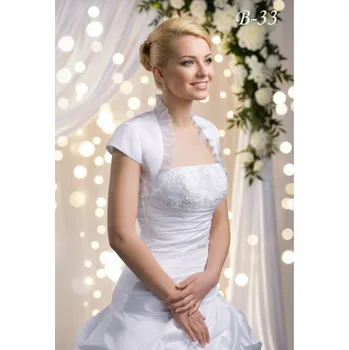 Bolerko Svatební bolerko z taftu a organzy - bílé: B-33, vel. M a XL Vybraná velikost: XL