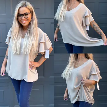 Dámská halenka Halenka s volánky BELLA Barva: Béžová