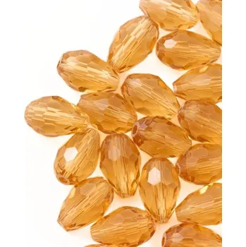 Korálek CZ Korálek broušený hruška 11/8mm light topaz (10ks)