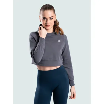 Dámská mikina BrainMax dámská crop mikina, šedá Velikost: S