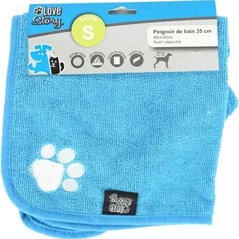 Vysoušeč srsti pro zvíře Textilomanie Love Story ručník pro psy rychleschnoucí S modrý