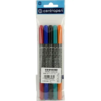 centropen Popisovač CENTROPEN 3616 Double CD/DVD/BD - sada 4 + 1 ks 567177