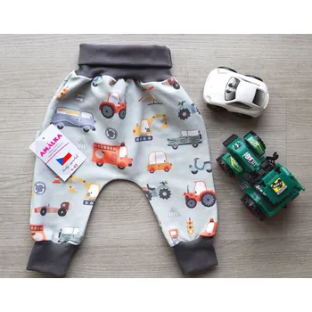 Kojenecké oblečení AMÁLKA Elastické rostoucí kalhoty teplákovina, Auta Velikost: 92