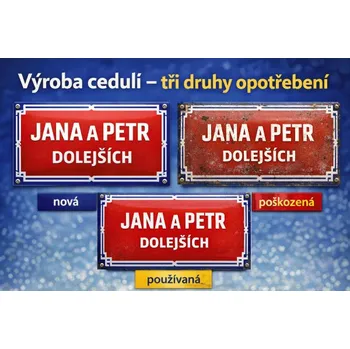 Domovní cedule Cedule s patinou - 30x15 cm / Plast / Používaná