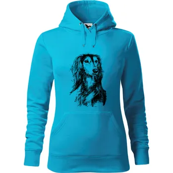 Dámská mikina Mikina - Saluki Barva: Modrá - tyrkysová (44), Velikost: XS, Střih: Dámské