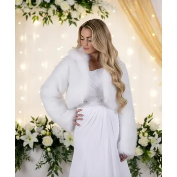 Dámský kožich Svatební kožíšek s límcem - ivory: BS-28, vel. 36 a 40 Vybraná velikost: 40