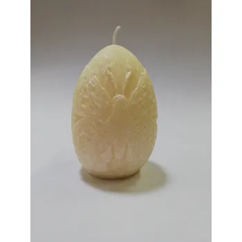 Svíčka Svíčka vonná z palmového vosku - Vejce s květinami bílé - ibišek