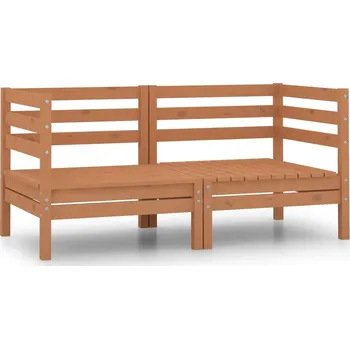 Zahradní nábytek vidaXL Marketos Zahradní rohové pohovky 2 ks medově hnědé masivní borovice