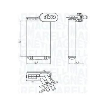 Výměník tepla MAGNETI MARELLI Výměník tepla, vnitřní vytápění 350218494000