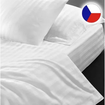 Dekorativní polštářek Damaškový dekorační polštářek 40x40 Atlas grádl bílý proužek 2 cm