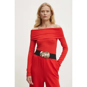 Pánské tričko Tričko s dlouhým rukávem Answear.LAB WZ24.BDD03A.th červená 33X, vel. L