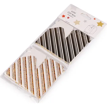 Dárková krabička Dárková mini krabička s visačkou Varianta: 5 zlatá, Balení: 4 ks