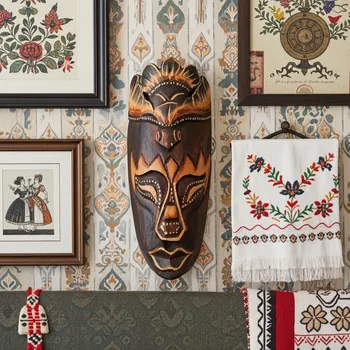 Etno Maska 13 Šaman / Dřevo 20 cm