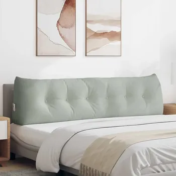 Polštář Poduška na záda Světle šedá 180 x 24 x 50 cm Samet