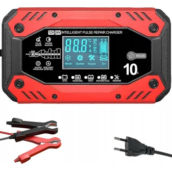 Nabíječka autobaterie VÝKONNÁ NABÍJEČKA AKUMULÁTORŮ 10A PRO AUTO, DODÁVKU, NÁKLADÁK, TIR 12V 24V