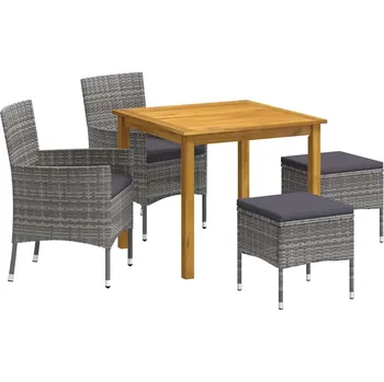 Zahradní lavice zahrada-XL 5dílný zahradní jídelní set šedý 3067684