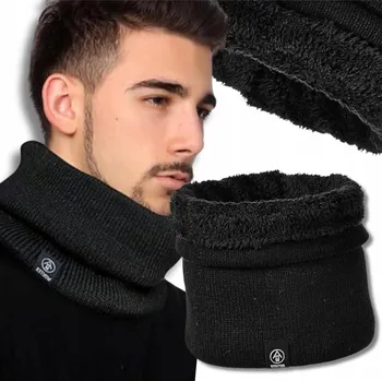Šála Nákrčník na krk Dámská zimní šála pro muže Černá Teplá šála Módní měkká