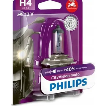 Povinná bezpečnostní výbava ŽÁROVKA H4 12V/60/55W P43T-38 +40% CITYVISION MOTO