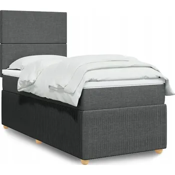 Postel Box spring postel s matrací tmavě šedá 80 x 200 cm textil Šedá 3291877