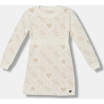 Dámské oblečení Dětské šaty s příměsí vlny Guess K5BK02.Z39N0.9BYA béžová 01X, vel. 113-118