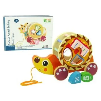 Dřevěná hračka Klocki drewniane sorter Jeż do ciągnięcia