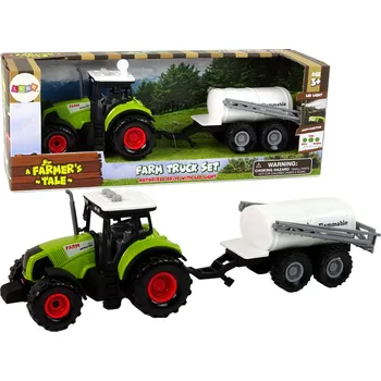 autíčko LEAN Toys Traktor pro děti s přívěsem Farm Car