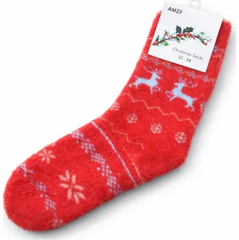 Dámské ponožky xcena Vlněné ponožky vánoční červené Velikost: 35-38