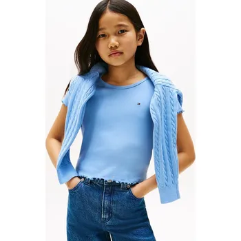 Dívčí tričko Dětské tričko Tommy Hilfiger KG0KG08590.104.122.9BYA modrá 50X, vel. 122