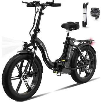 Jízdní kolo EVERCROSS Skládací elektrokolo Fat Tire 20*4,0 baterie 13Ah – EK6 BÍLÁ|ČERNÁ 2025