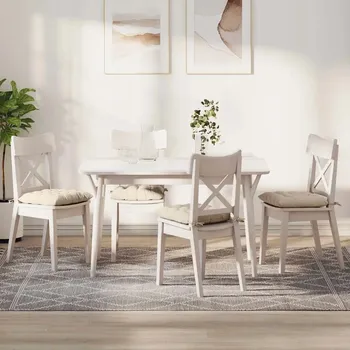 Polštář Polštáře na sedadla 4 pcs Béžová 40 x 40 x 6 cm Mikrovlákno