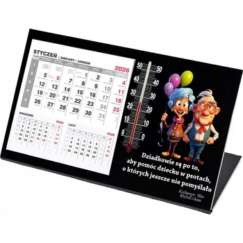 Kalendář STOLNÍ KALENDÁŘ KE DNI BABIČKY A DĚDEČKA S VAŠÍM VĚNOVÁNÍM A TEPLOMĚREM