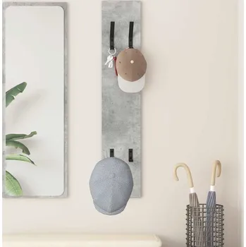 Věšák vidaXL Nástěnný věšák na kabáty Betonová šedá 20 x 1.5 x 100 cm [874462]