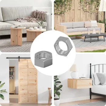 Matice Šestihranné matice 2 pcs Stříbrná M6 Ocel