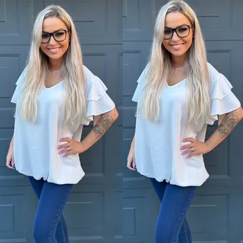 Dámská halenka Halenka s volánky BELLA Bílá