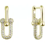 Pozlacené stříbrné náušnice elegantní uzle se zirkony 11660.1