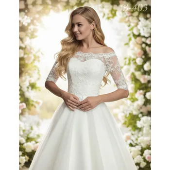 Bolerko Svatební krajkový kabátek - ivory: B-403, vel. L Vybraná velikost: L