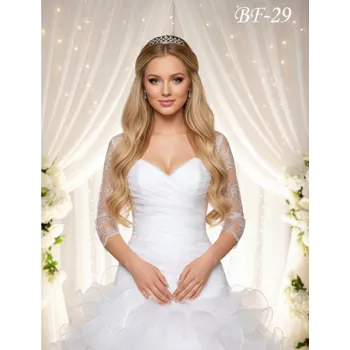 Bolerko Krajkové svatební bolerko s 3/4 rukávem - ivory: BF-29 Vybraná velikost: M