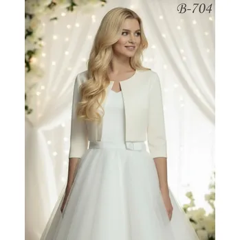 Bolerko Slonovinové saténové svatební bolerko B-704, vel. L a 4XL Vybraná velikost: L