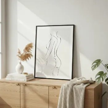 Plakát Černobílý plakát WOOOD Female, 45,4 x 65,4 cm