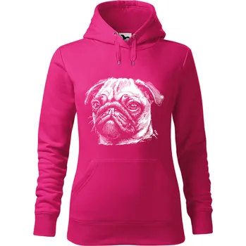 Dámská mikina Mikina - Mops Barva: Purpurová (40), Velikost: XXL, Střih: Dámské