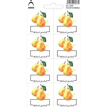 Samolepící etiketa Ing. Libor Macalík - ARCH Hrušky "Natural product" - 8 voděodolných etiket 558067