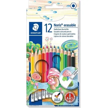 Pastelka STAEDTLER Barevné tužky s gumou, šestihranné, STAEDTLER "Noris Club", 12 různých barev 478251