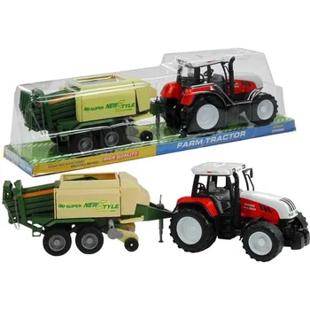 LEAN Toys Velký traktor s přívěsem zemědělský stroj 65 cm