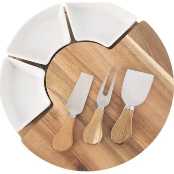 Kuchyňské prkénko Orion Krájecí prkénko s kráječi na sýr a miskami 28 cm