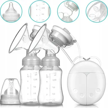 DVOUFÁZOVÁ ELEKTRICKÁ ODSÁVAČKA MLÉKA PRO 2 PRSA, MĚKKÉ MASÁŽNÍ NÁSTAVCE