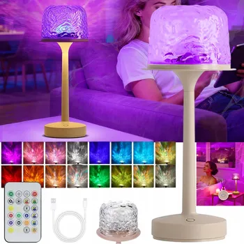 Lampička NOČNÍ LAMPA STOLNÍ KANCELÁŘSKÁ MODERNÍ LED LAMPA DOTYKOVÁ PROJEKTOR VLN