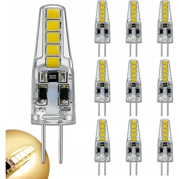 Žárovka 10 Ks LED žárovka G4 12V DC 6W 600lm Teplá bílá