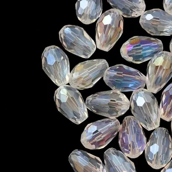 Korálek CZ Korálek broušený hruška 11/8mm crystal AB (10ks)